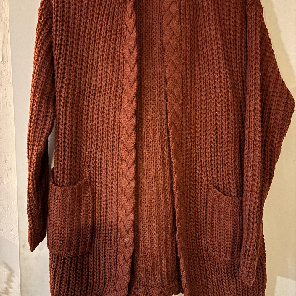 Impressions Rust Knit Cardigan